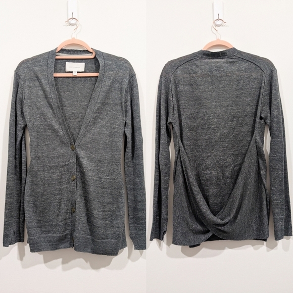 Brochu Walker Linen Draped Back Cardigan